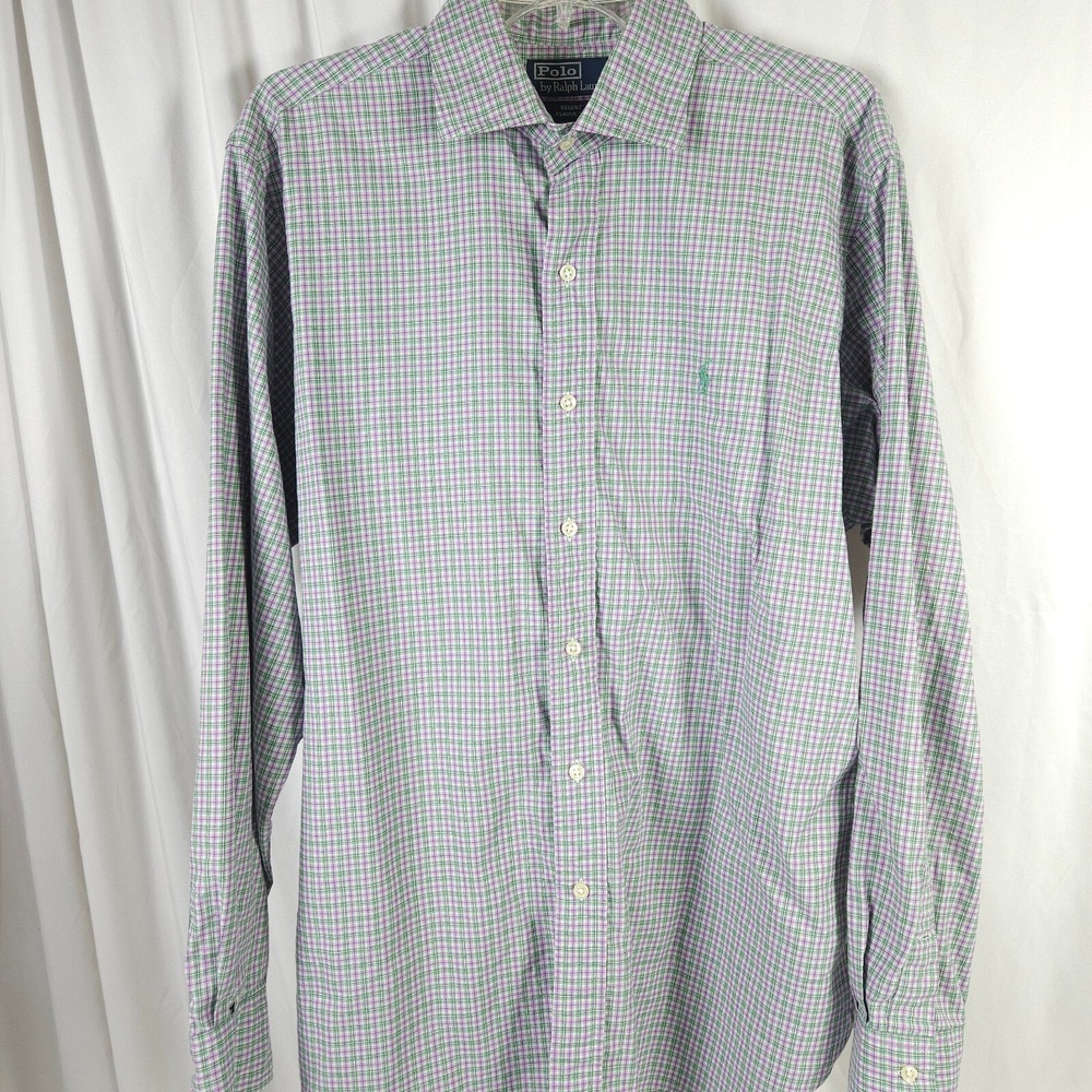Polo Ralph Lauren Regent Plaid Dress Shirt Mens Large Classic Fit